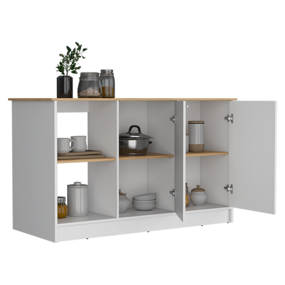 Isla De Cocina Halira  Blanco Macadamia