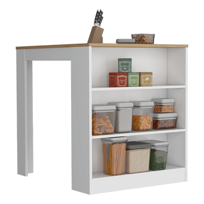 Isla De Cocina Melora  Blanco Macadamia