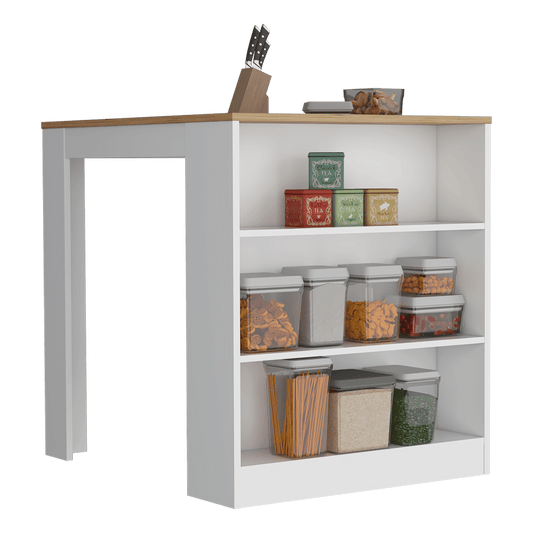 Isla De Cocina Melora  Blanco Macadamia