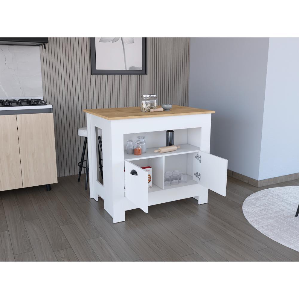 Barra De Cocina Zireya Blanco Y Macadamia