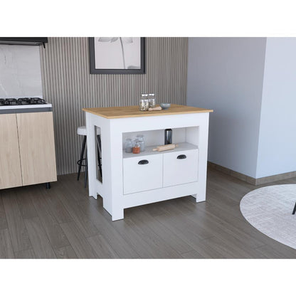 Barra De Cocina Zireya Blanco Y Macadamia