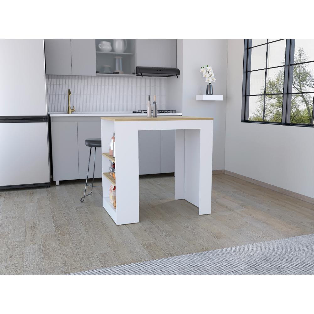 Isla De Cocina Puster  Blanco Macadamua