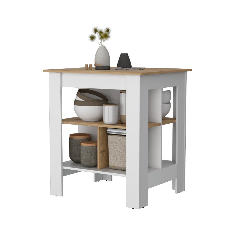 Isla De Cocina Dazira  Macadamia Y Blanco