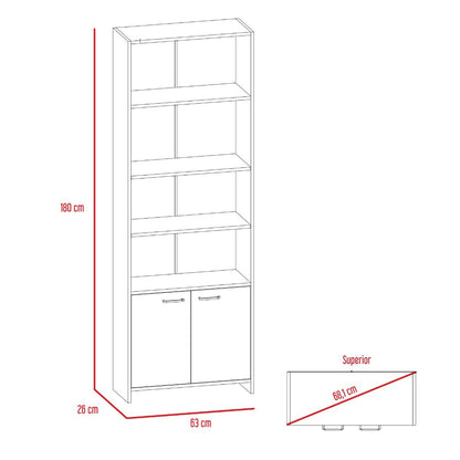 Biblioteca Omelun 1.80 Con Puertas (1C) Bl