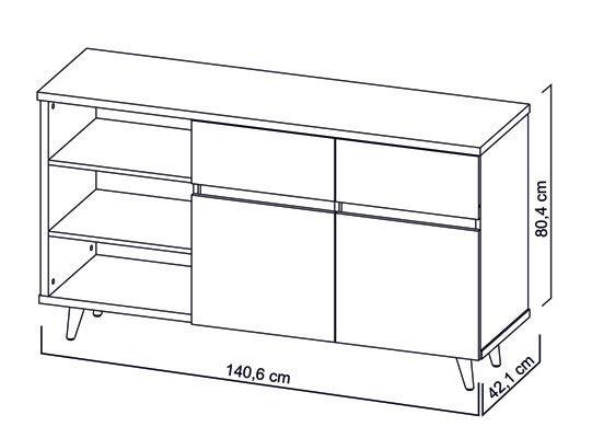 Mesa Auxiliar Atloste Miel Y Blanco