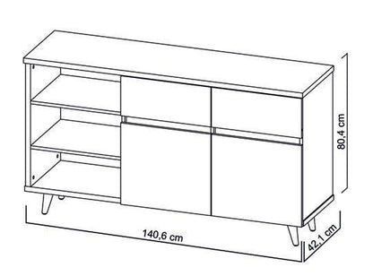 Mesa Auxiliar Atloste Miel Y Blanco