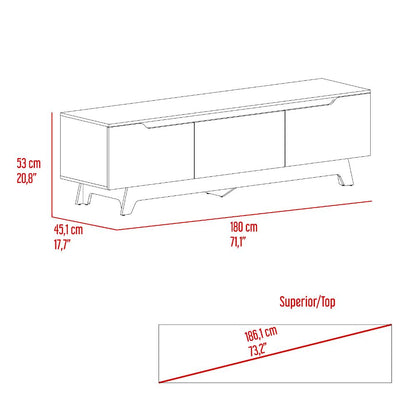 Mesa Para Tv Wedull Wengue Y Fresno Eupara Tv De 80"