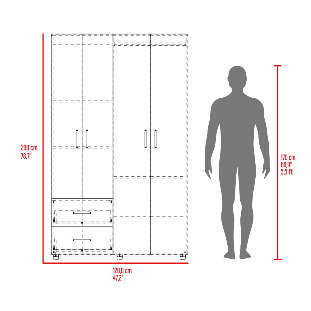 Closet Thalira 2 Cajones  Niebla Blanco