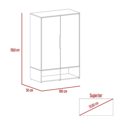 Closet Zapateto Z100 X 150 X 50 Bicolor  Blanco Duna