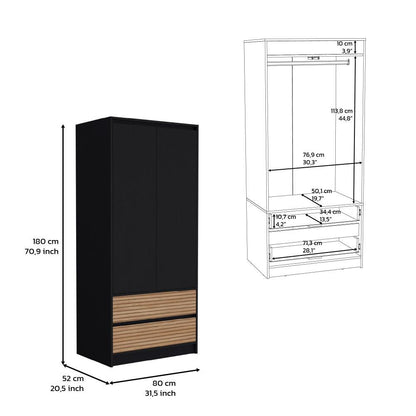 Closet 2 Pues 2 Cajones Mooust 180X80  Wengue Lenno