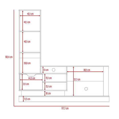 Mesa Para Tv Klepa Duna Y Blanco Para Televisor Para 55 Pulgadas