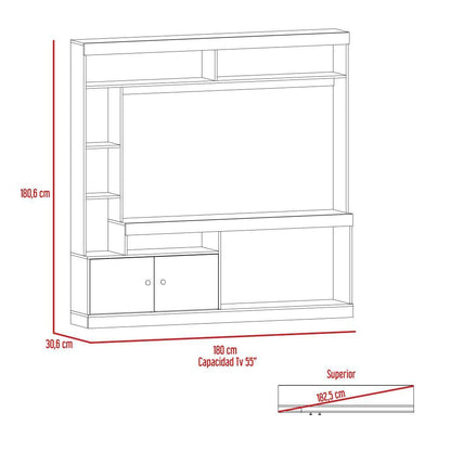 Mesa Para Tv Veonia Duna Y Castaño Con Espacio Para Televisor De 55 Pulgadas Cop