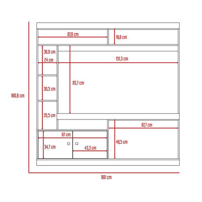 Mesa Para Tv Veonia Duna Y Castaño Con Espacio Para Televisor De 55 Pulgadas Cop