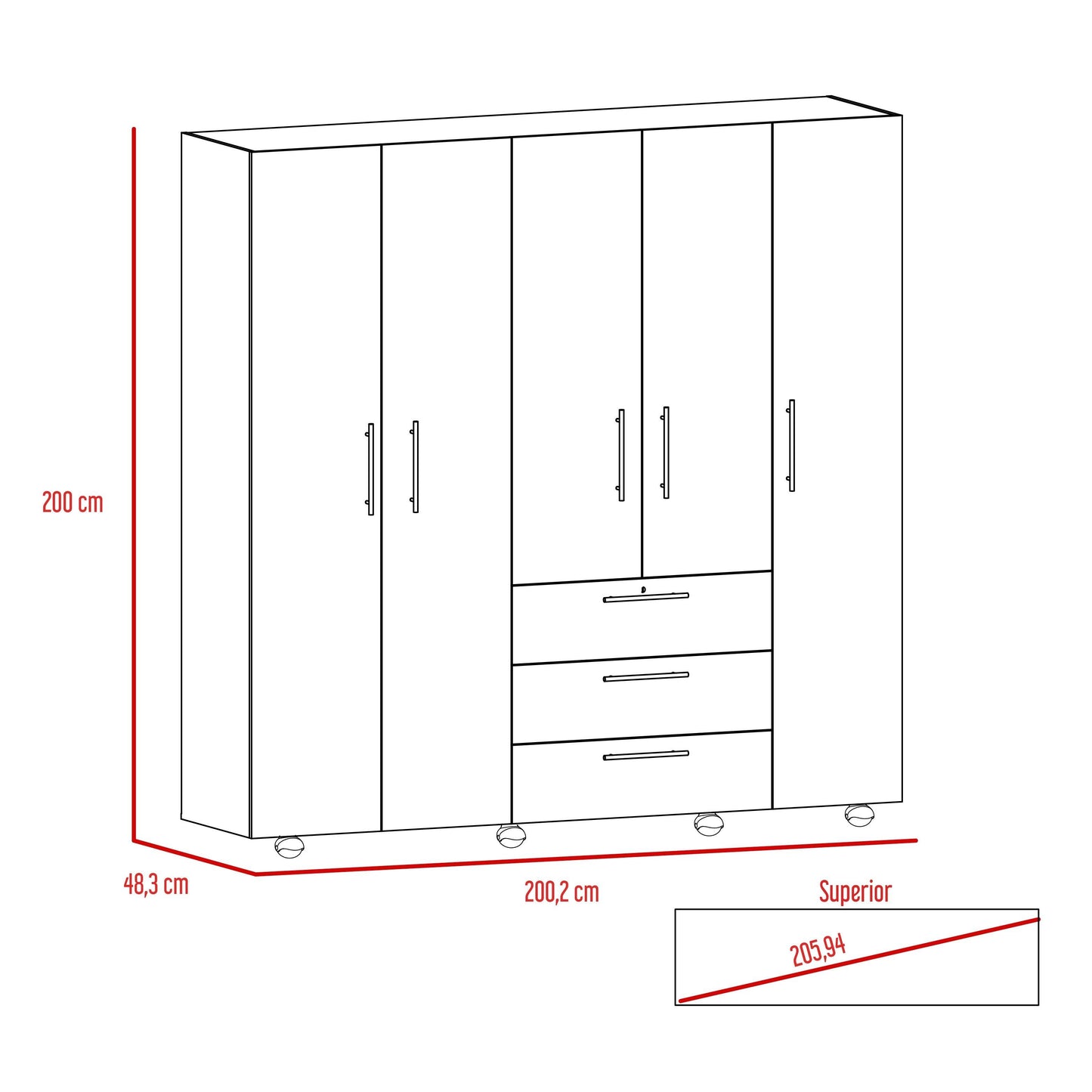 Closet Menterial Rovere Y Blanco