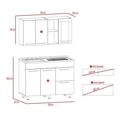 Cocina Integral Orvian Sangría Y Blanco Con Mesón Izquierdo