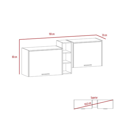 Gabinete Superior Gumbita Rovere Y Blanco 150 Cm