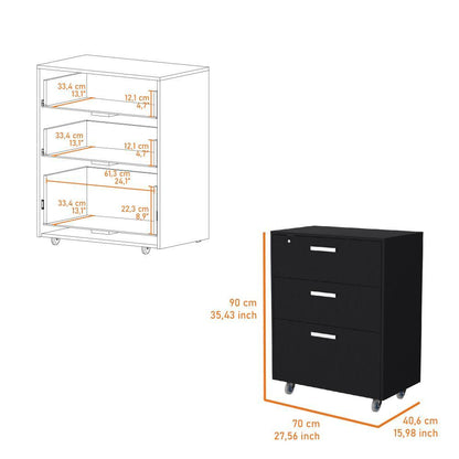 Gabinete 3 Cajones Hunh Bajo   Wengue
