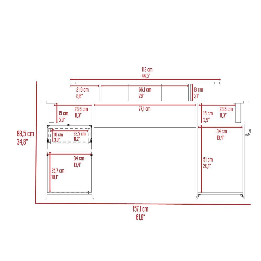 Escritorio Gamer Plukar Wengue Blanco