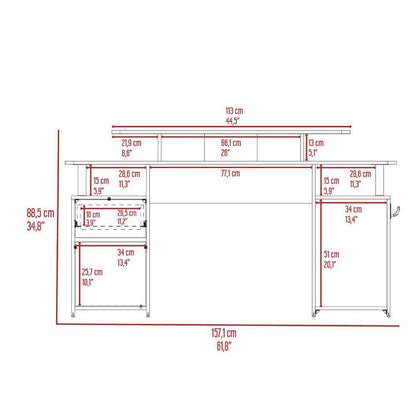 Escritorio Gamer Plukar Wengue Blanco