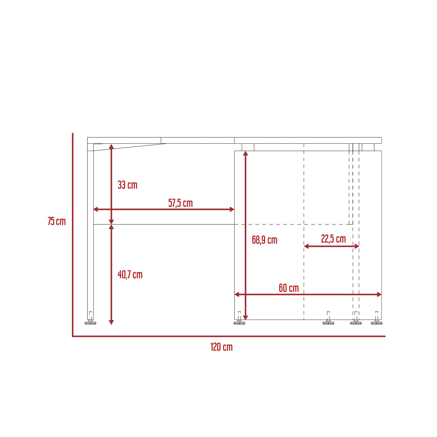 Escritorio Home Office Flexy L-120 (2C)