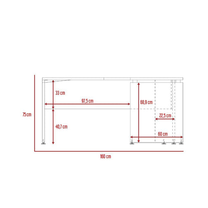 Escritorio En L Quirela Chocolate Y Wengue