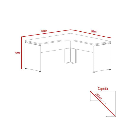 Escritorio En L Quirela Chocolate Y Wengue