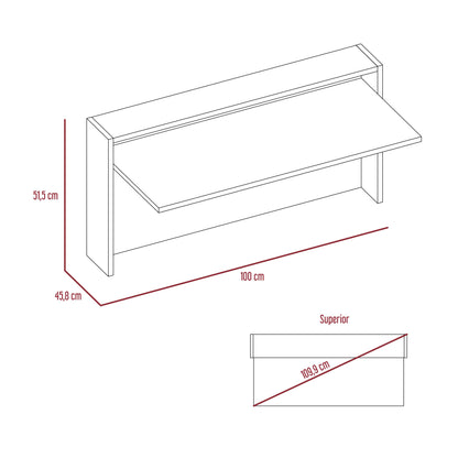 Escritorio The Wall  Plomo Y Blanco