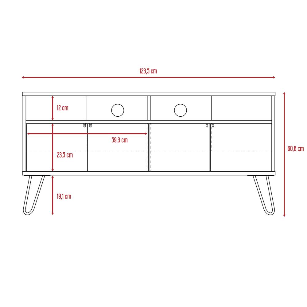 Mesa Para Tv Vamira Miel Y Plomo Para Televisor De 55"