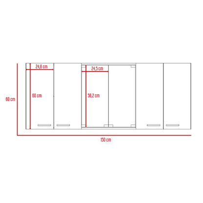 Gabinete Superior Temora Miel Y Plomo 150 Cm
