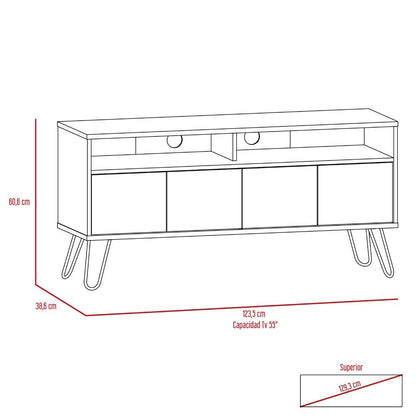 Mesa Para Tv Vamira Miel Y Plomo Para Televisor De 55"