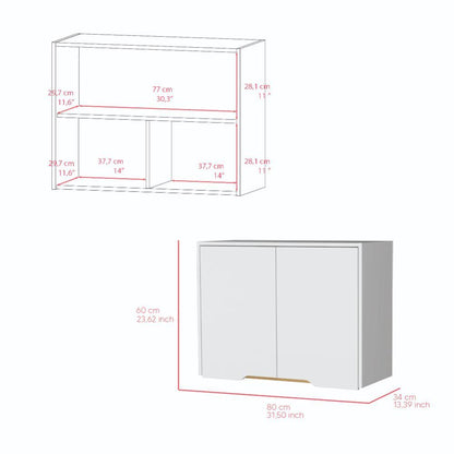 Mueble Superior De Cocina Plannet Blanco Y Macadamia 80 Cm