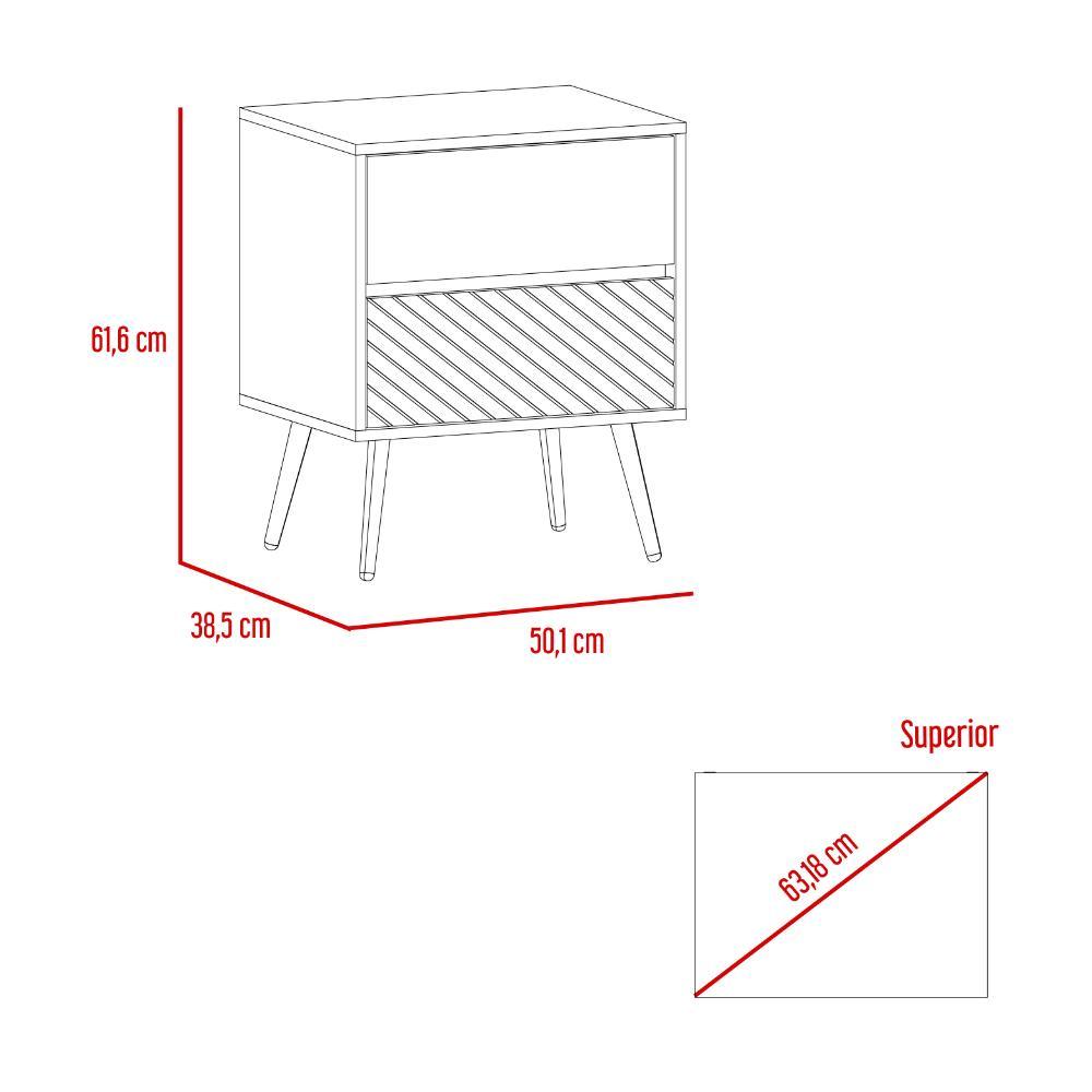 Nochero Pyley 2 Cajon Nacar Y Azul Navy