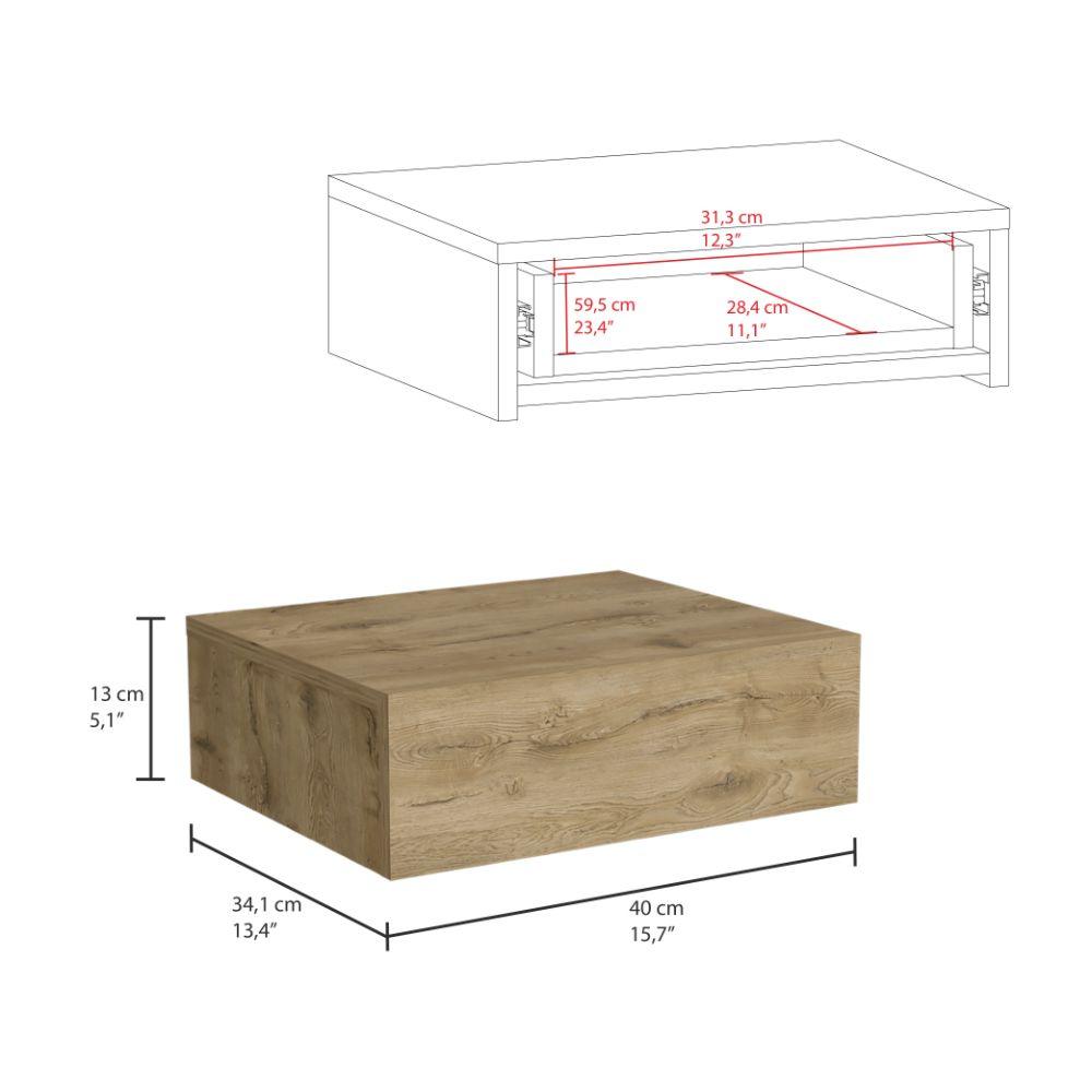 Mesa De Noche Flotante Jumira 40 Macadamia