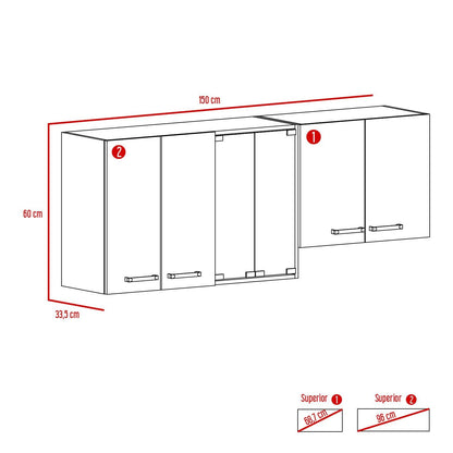 Gabinete Superior Mlyc Miel Y Blanco 150 Cm