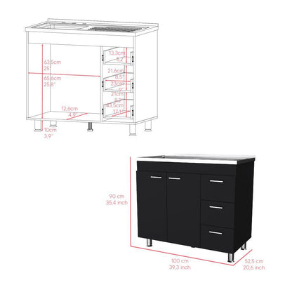 Gabinete Inferior Silert Wengue 100 Cm