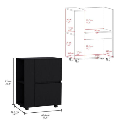 Bar Glass, Wengue, Con Tres Puertas Abatibles