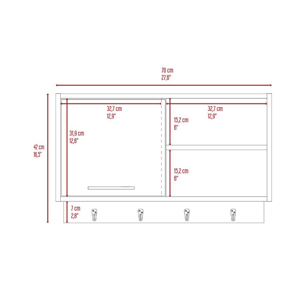 Gabinete Superior Auxiliar Tuxbon Blanco Y Nogal 70 Cm