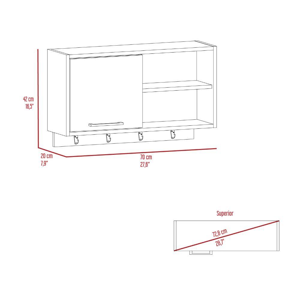 Gabinete Superior Auxiliar Tuxbon Blanco Y Nogal 70 Cm