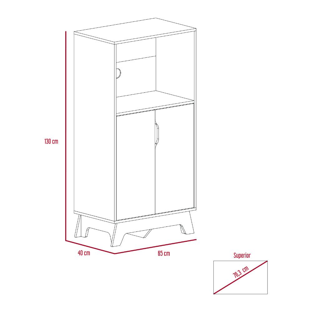 Mueble Microondas Bajo Ulmari 130X65  Duna Blanco