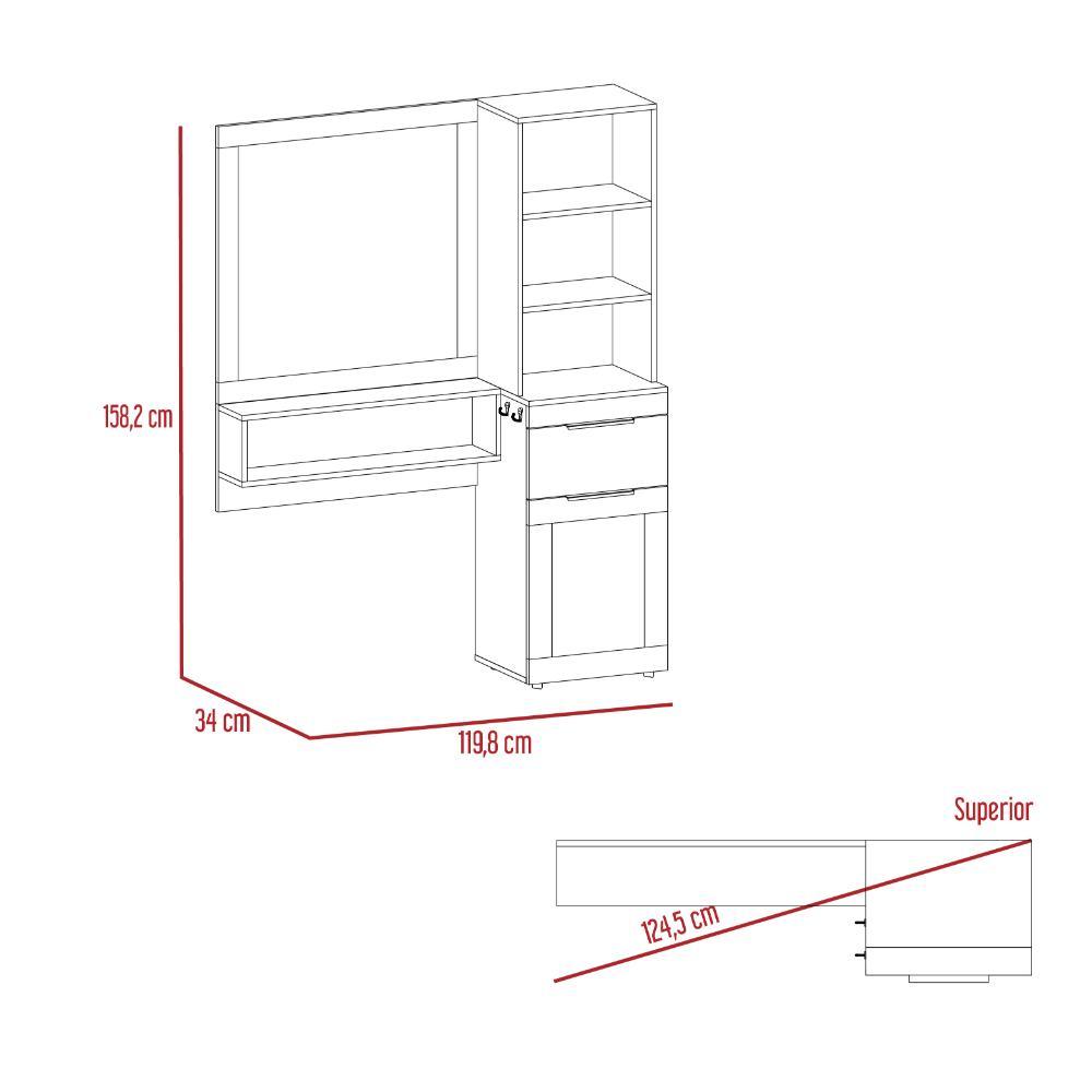 Mueble Tocador O Barberia Mentow Nogal