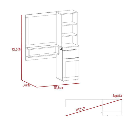 Mueble Tocador O Barberia Mentow Nogal