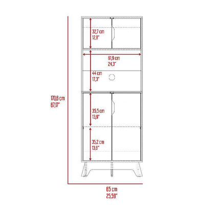 Mueble Microondas Alto Holk Bi-Color Duna Blanco