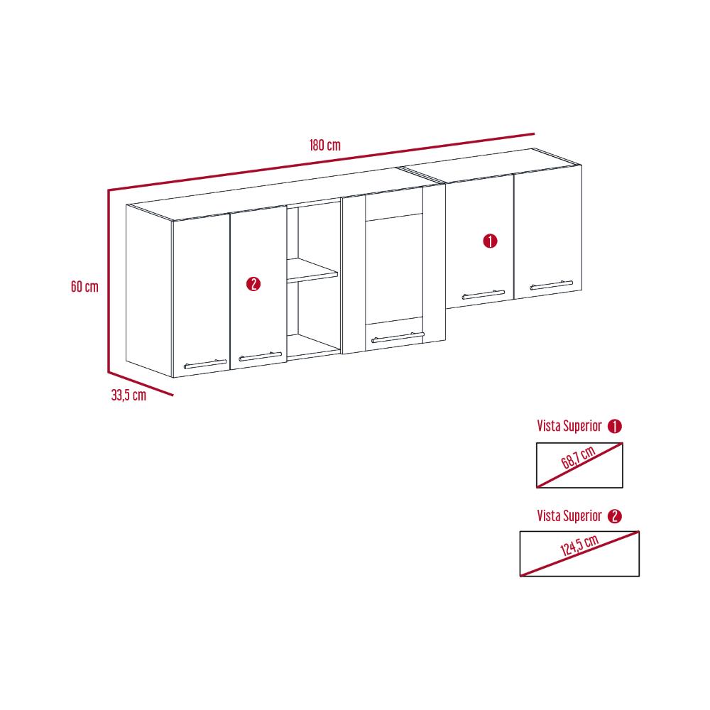 Gabinete Superior Perit Nacar Y Blanco 180 Cm