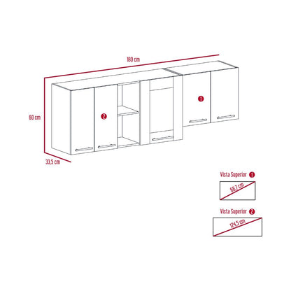 Gabinete Superior Perit Nacar Y Blanco 180 Cm