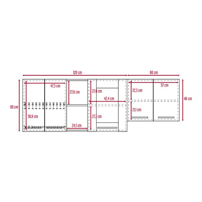 Gabinete Superior Perit Nacar Y Blanco 180 Cm