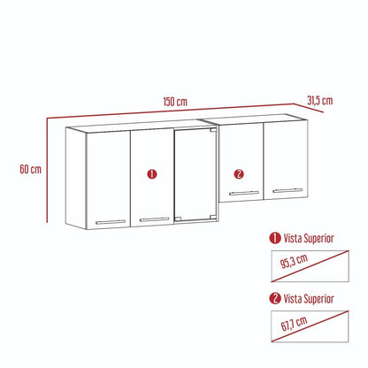 Gabinete Superior Preden Miel Y Wengue 150 Cm