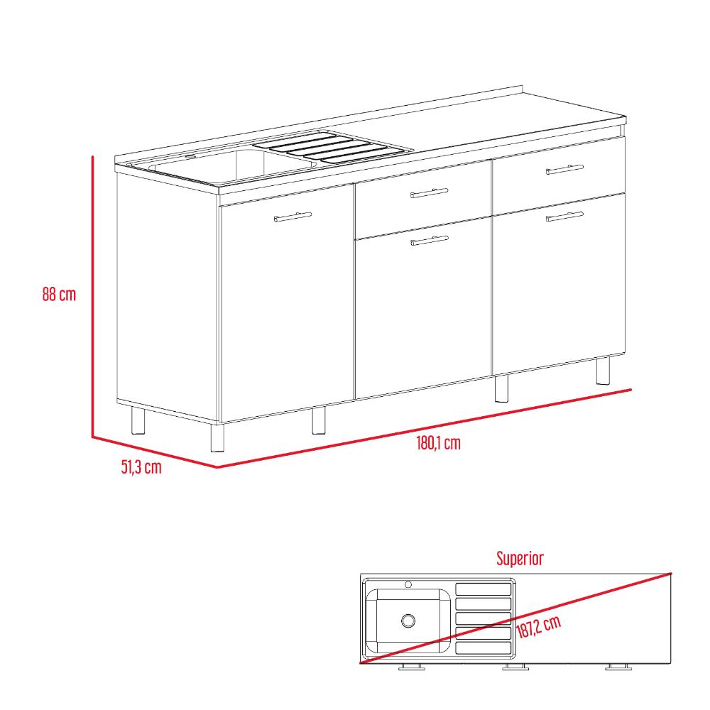 Modulo Inferior Vionel Rovere 180 Cm