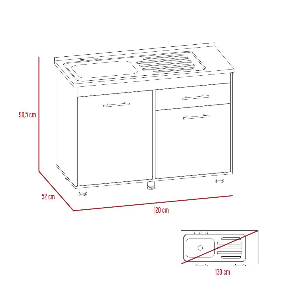 Modulo Inferior Kitchen Niko  Blanco Duna 120 Cm