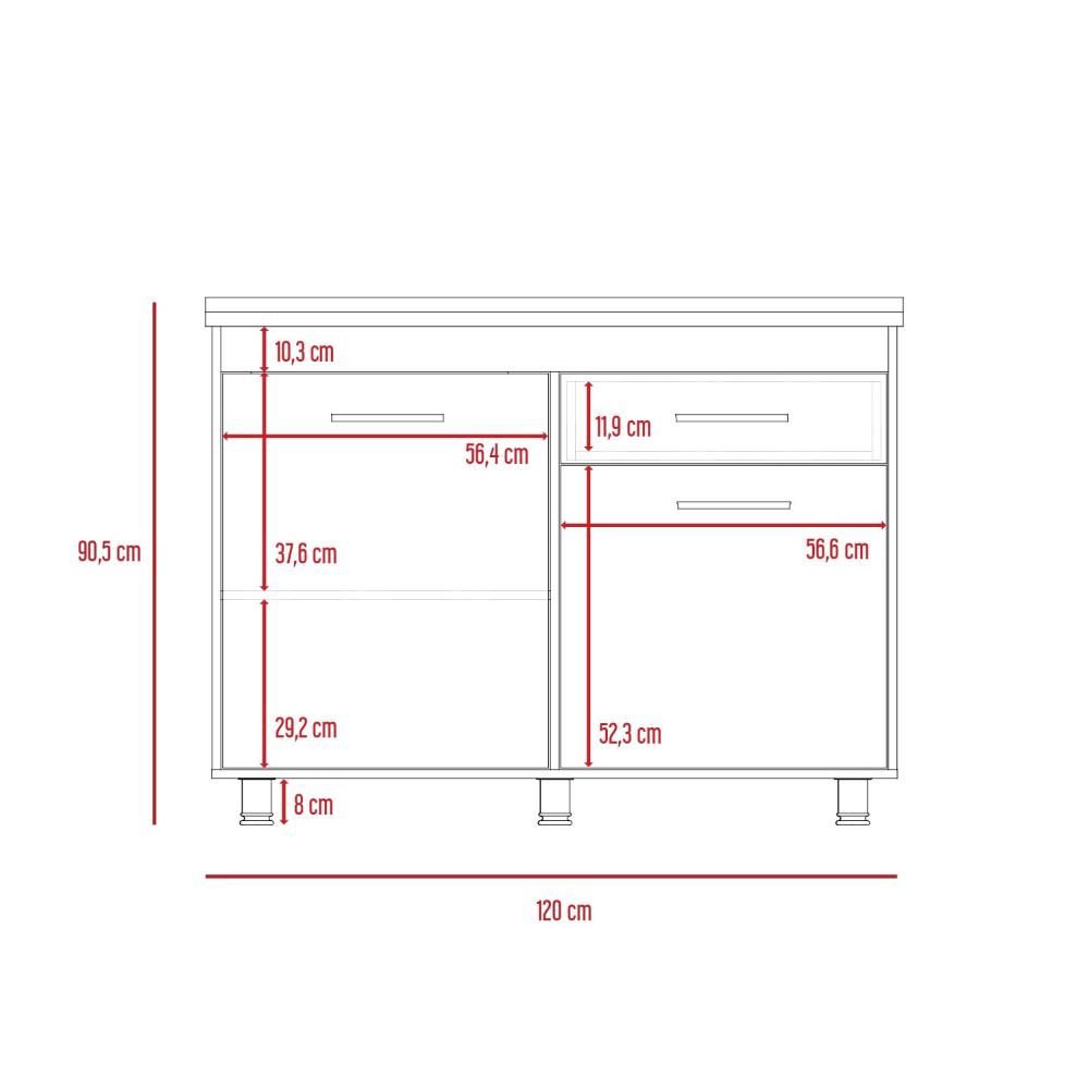 Modulo Inferior Kitchen Niko  Blanco Duna 120 Cm