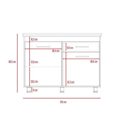 Modulo Inferior Kitchen Niko  Blanco Duna 120 Cm